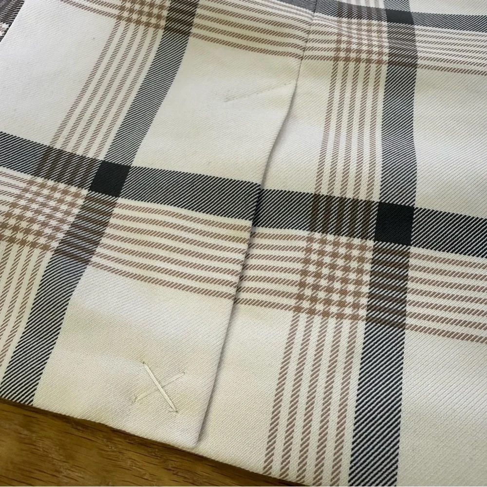 Maison d'Amélie Paris oversized light blazer neutral Check Plaid Double Breasted